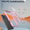 For iPhone 17 Pro Max Magnetic Case Kickstand Grid Texture TPU PC Phone Back Cover