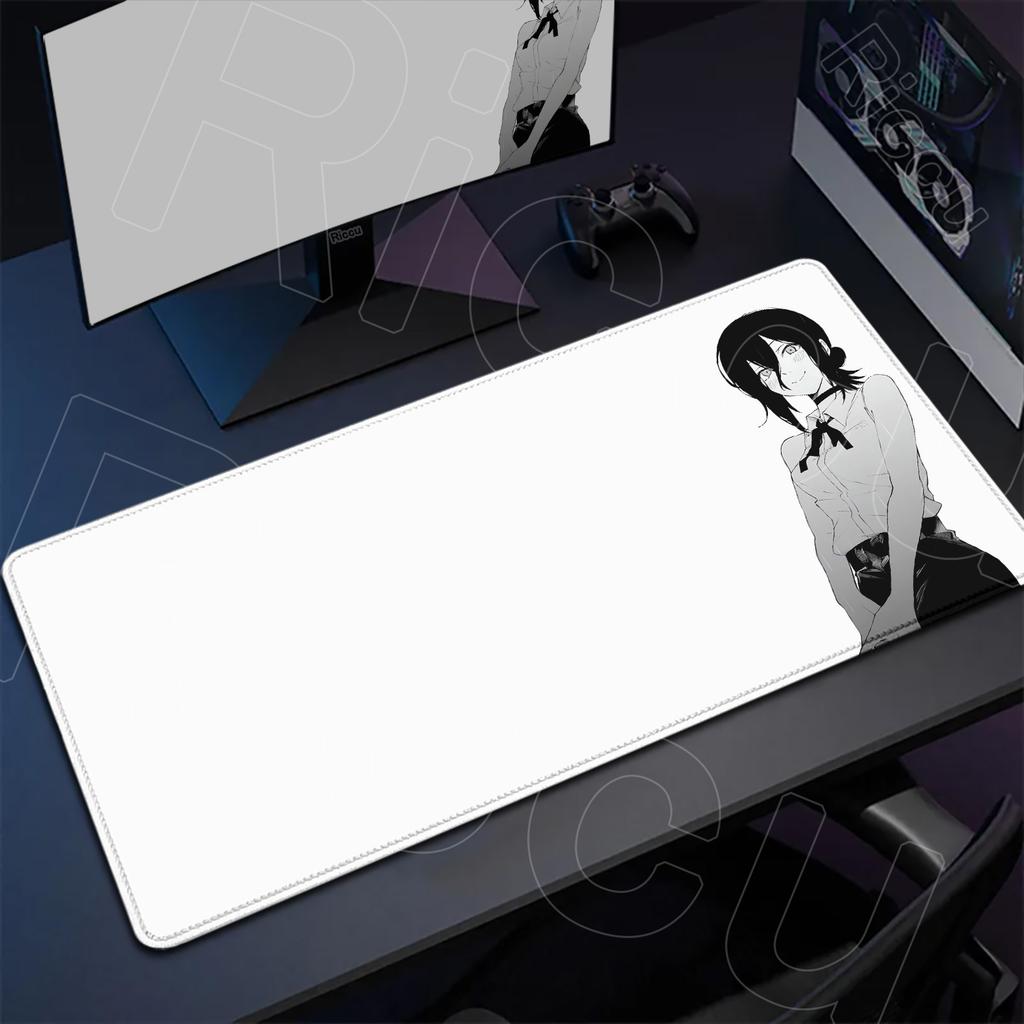 Large Writing Non-slip Office Student Gamer Mat Cute Reze And Flower Art Table Laptops C-Chainsaw Mans Thicken Durable Mouse Pad