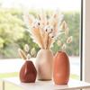 Rustic Ceramic Bud Vase - Set of 3 | Centerpiece & Showpiece for Home Decor, Living Room, Bookshelf & Tabletop Styling
