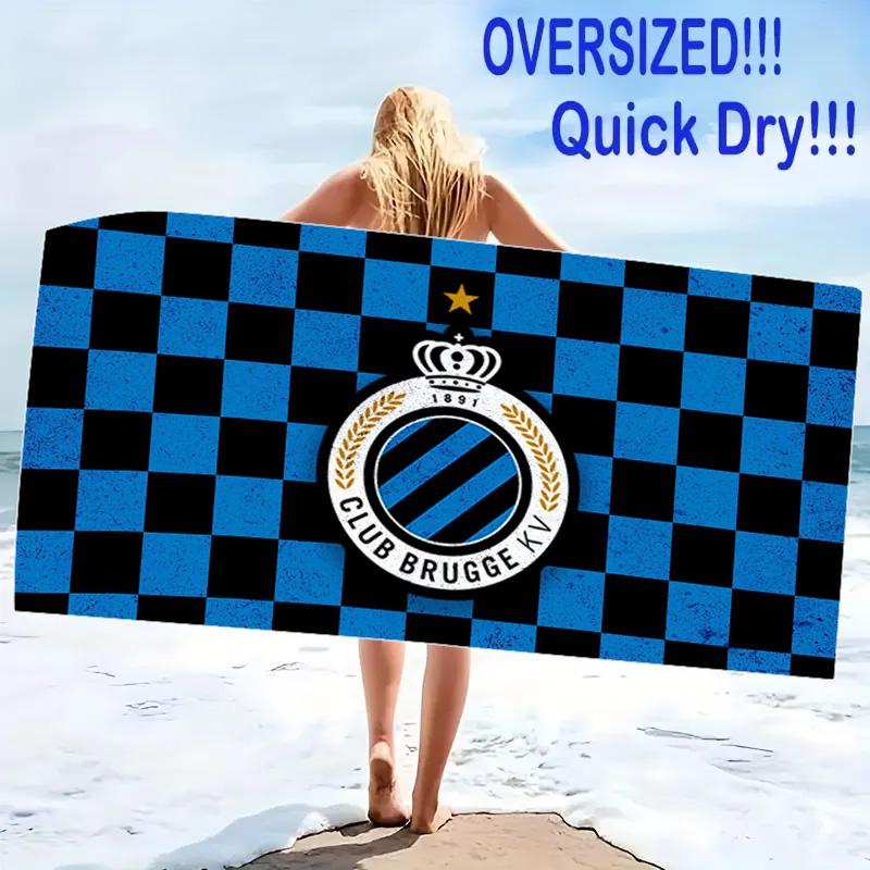 Club Brugge Print Beach Towel, Large Soft Quick Dry Towel for Beach Camping Swimming