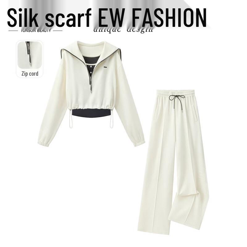 Женский модный комплект из 3 предметов: Толстовка, Жилет и Брюки XL