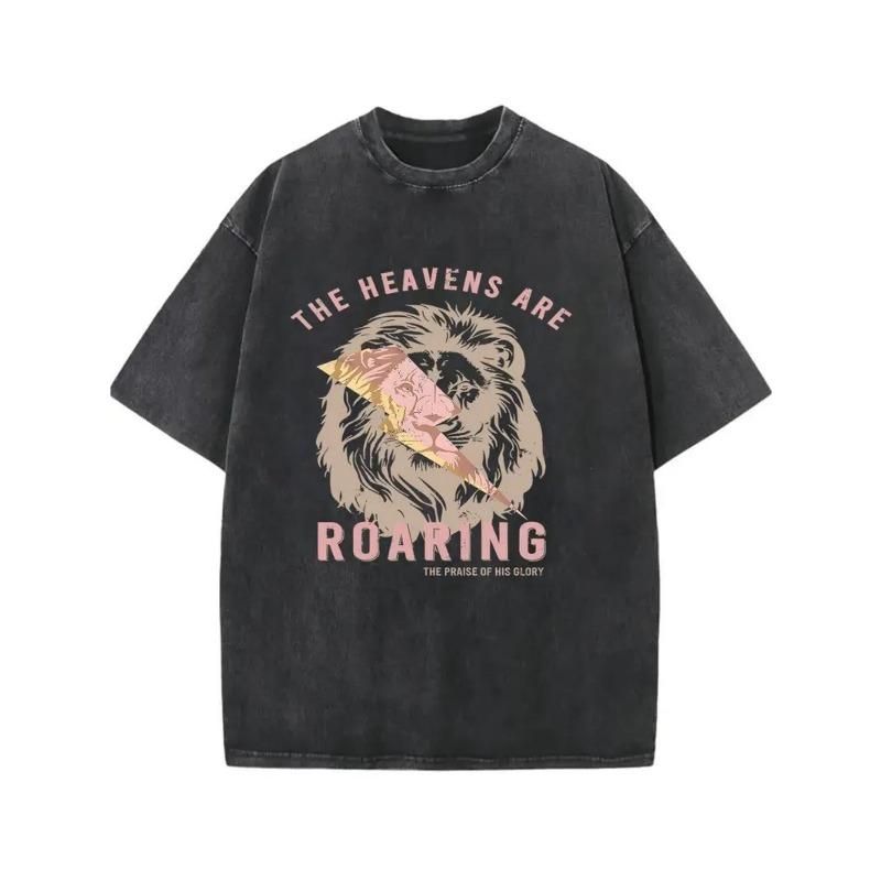 

Men S Retro Washed T-shirt | Trendy and Fashionable Style, Eye-catching Creative Pattern, Comfortable Casual Wear, Suitable for Street S чёрный