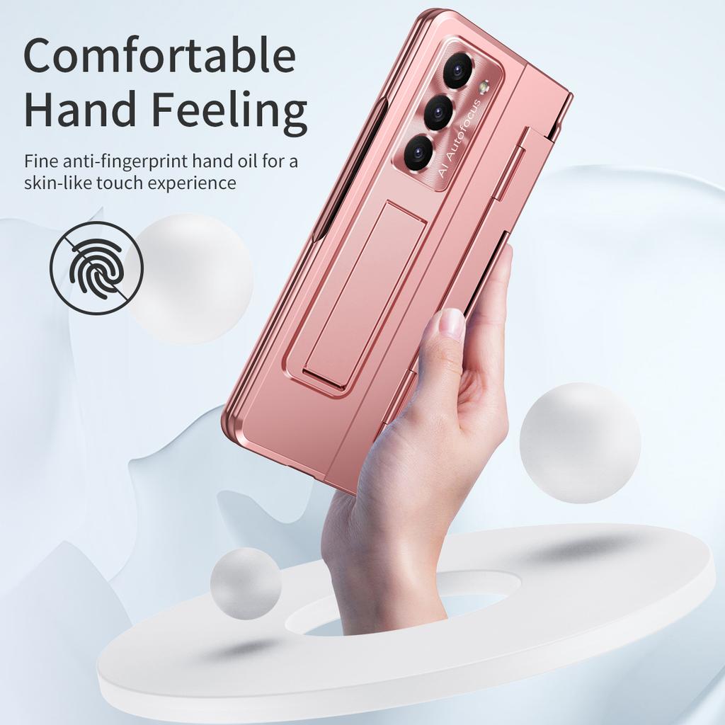 For Samsung Galaxy Z Fold6 5G Case Hinge Protection PC Phone Cover with Kickstand