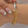 Stainless Steel Twist Batch Corner Chain Bracelet Electric Gold Fashion Accessories Jewelry 2417