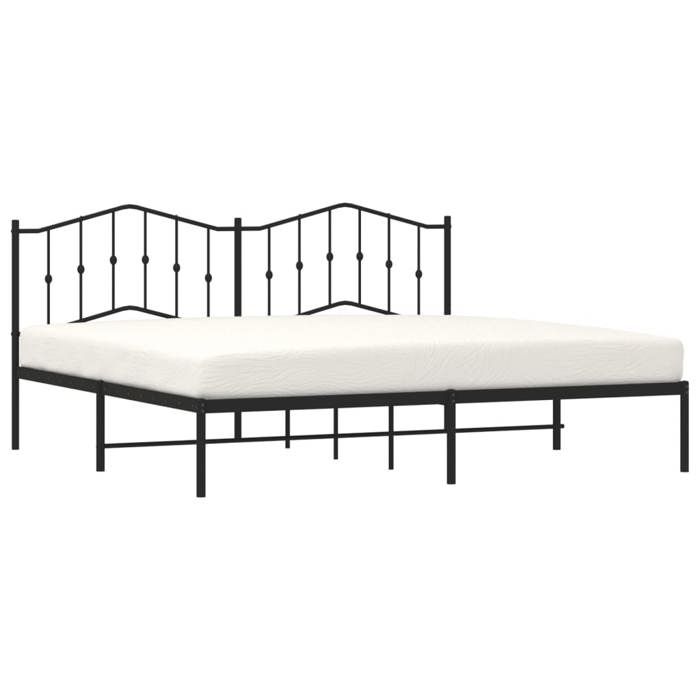 VidaXL Cadre de lit métal avec tête de lit noir 193x203 cm 373795
