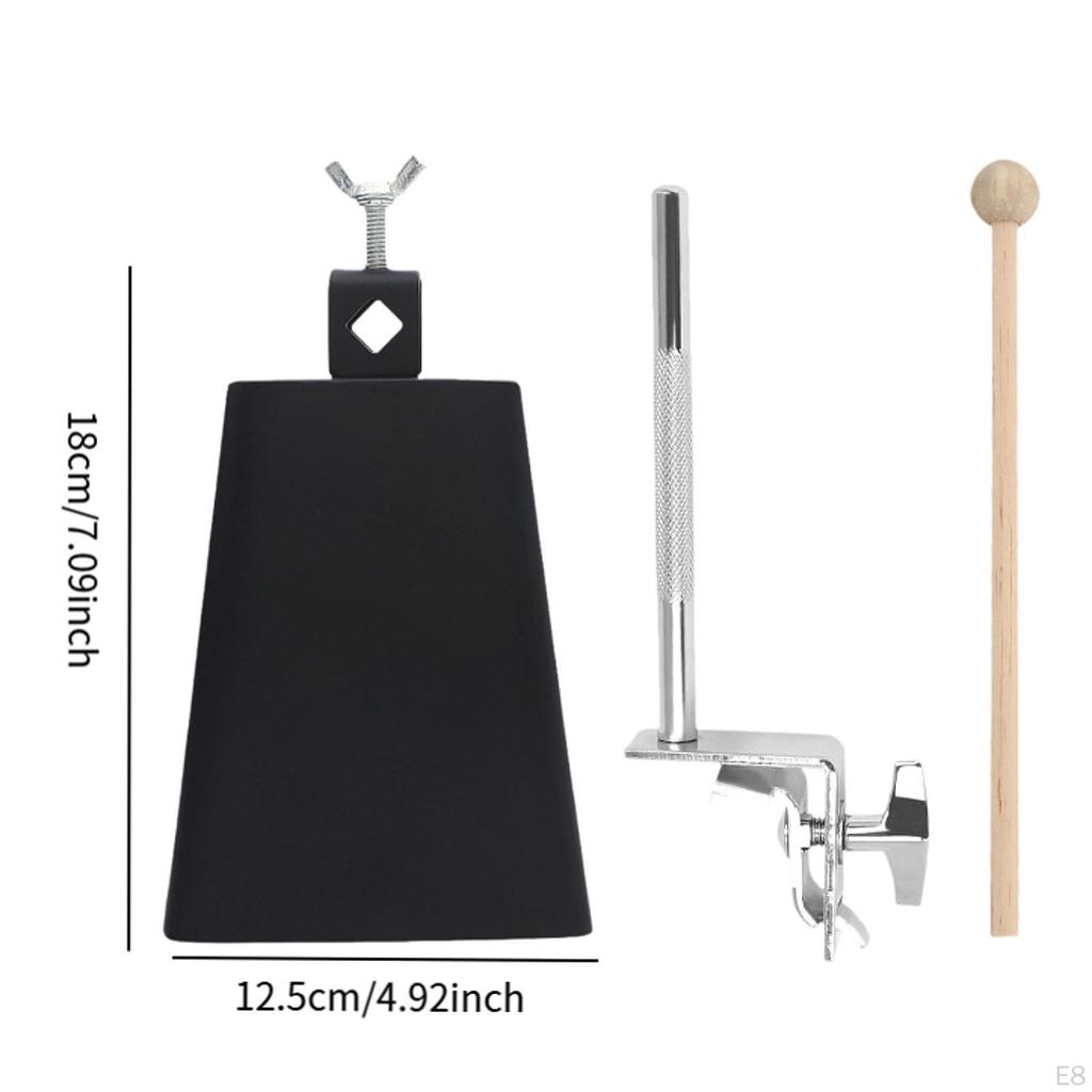 Dzwonek krowi Dzwonek krowi z zaciskiem do pedałów bębna basowego 6" Metalowe akcesoria Instrument muzyczny