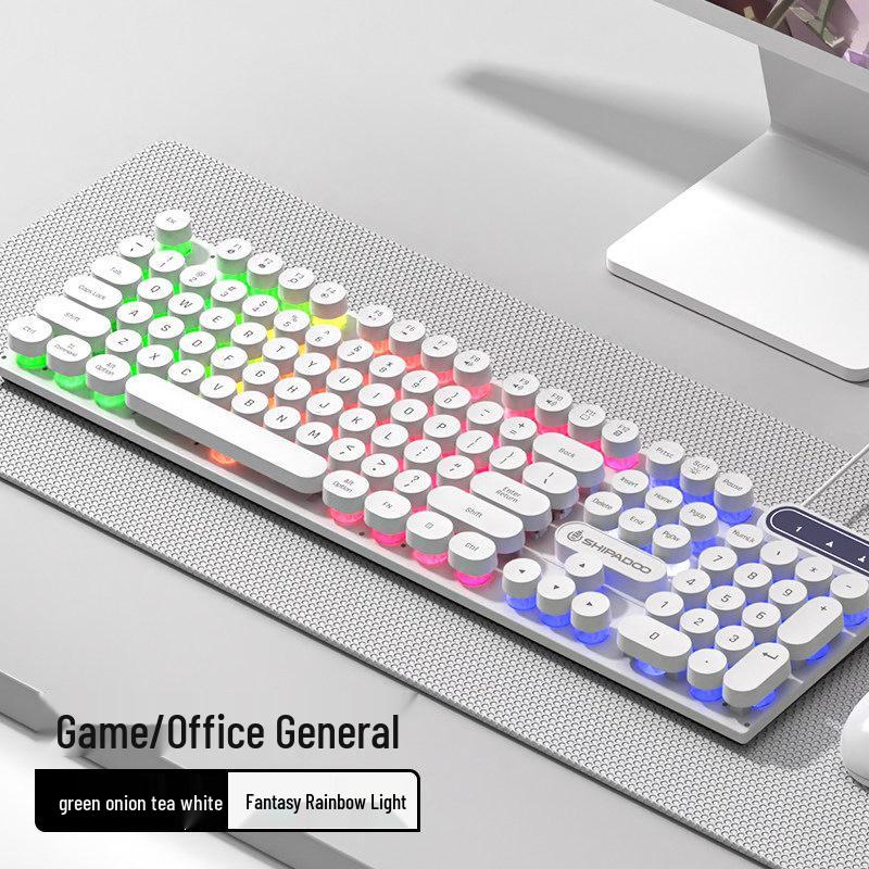 USB Wired Mechanical Keyboard & Mouse Set for Desktop/Laptop Gaming