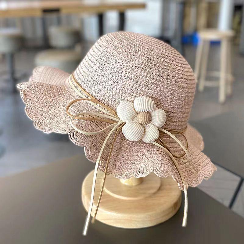 Summer Baby Flower Straw Hat With Handbag Bags 2pcs Set For Kids Little Girls Sun Cap Visor UV Protection Panama Hat Gorras
