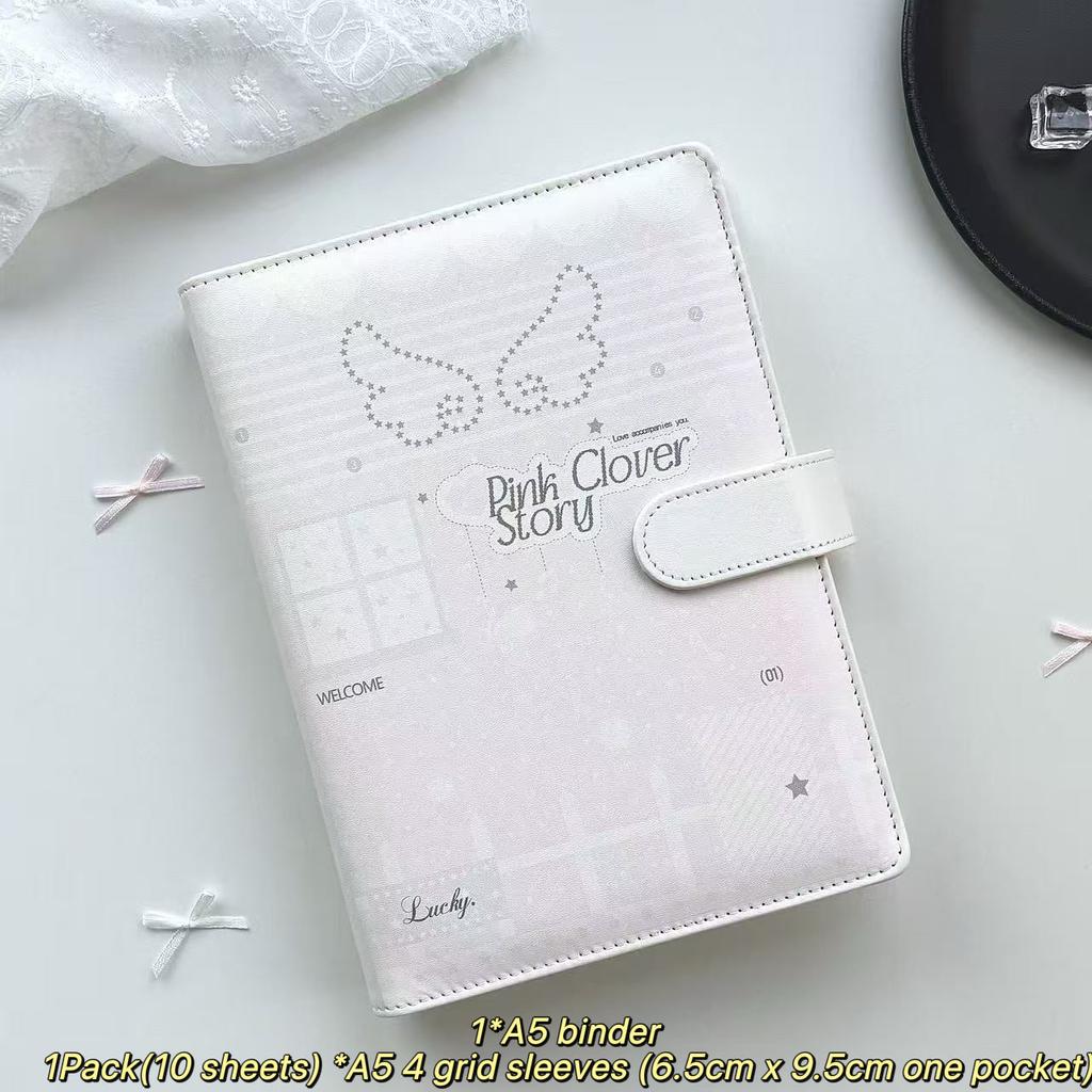 MINKYS PU-Leder Engelsflügel Niedlich A5 Kpop Fotokarten Sammelordner Idol Fotokartenbuch Idol Aufbewahrungsalbum Schreibwaren