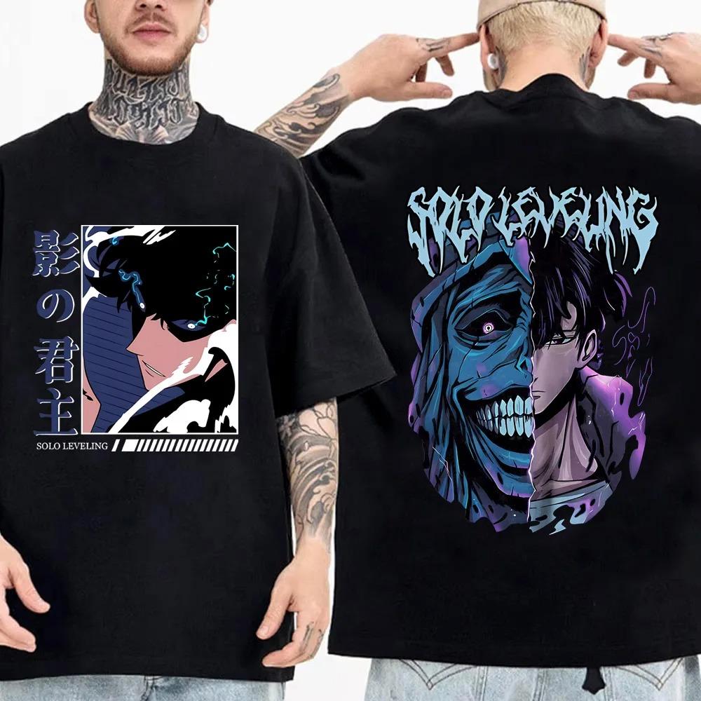 Horké Anime Solo Leveling Socha Boha Tričko Sung Jinwoo Grafický Potisk Tričko Pánské Dámské Ležérní Nadměrné Streetwear Harajuku Móda Letní Nové Tričko