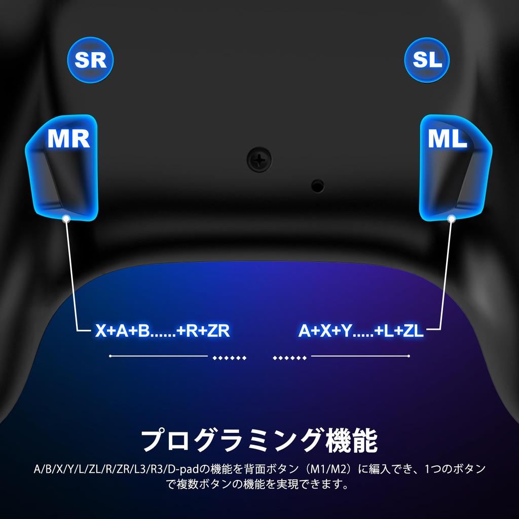 Switch Controller with Cool RGB and Turbo Fire Compatible with and PC Lighting, Wake-Up, 6-Axis Gyro, Vibration, Functions, Switch, Lite, OLED,