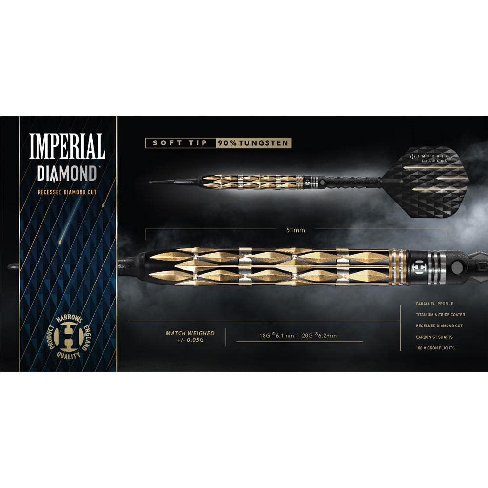 Harrows IMPERIAL DIAMOND 2BA 18gR dart barrel dart set