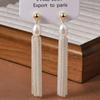 Baroque Retro Pearl Long Chain Fringed Stud Earrings Personality Temperament Earrings Sweet High Sense Earrings Elegant