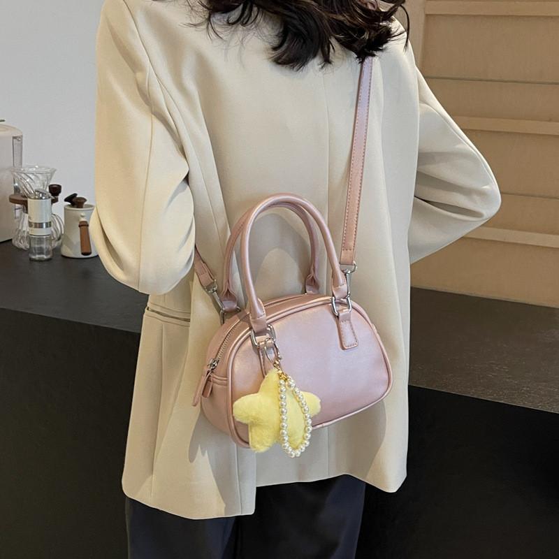 

Small Shell Bag With Zipper Closure And Inner Zipper Pocket Trendy Handbag рожевий