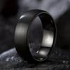 8mm Klassieke Zwarte Geborstelde Mat Afwerking Roestvrij Staal Band Ring - Eenvoudige Stijlvolle Mannen Vrouwen Ring