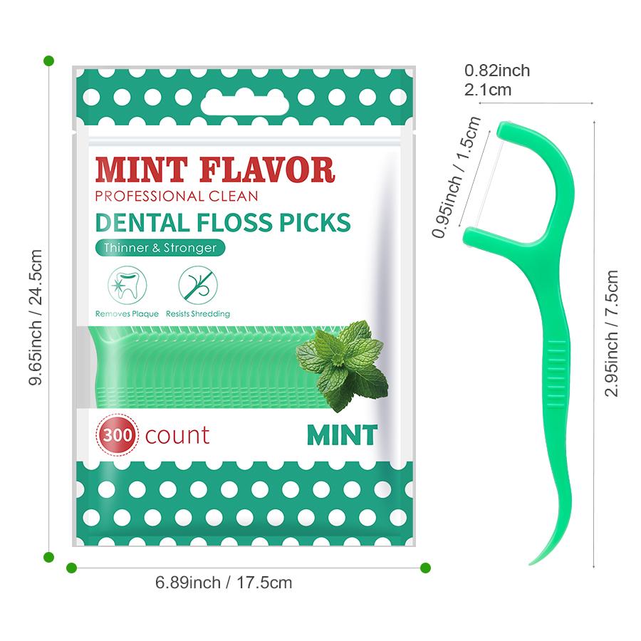600/300/50PCS Mint Flavored Disposable Floss Stick - Comes with Convenient Floss Box - Essential for Going Out