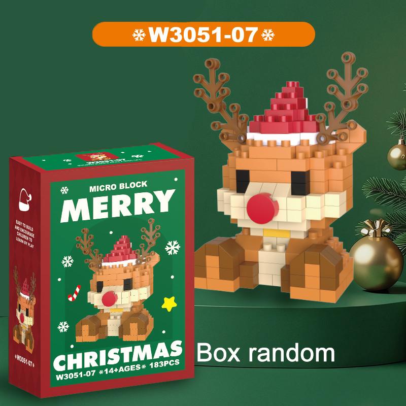 Weihnachtsgeschenke Baustein Serie Weihnachtsmann Rentier Spiel Montagebausteine Tischdekoration Spielzeug Für Kind Weihnachtsgeschenk