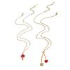 Simple Cherry Mushroom Drop Oil Pendant Neckchain Stainless Steel Layering Necklace Jewelry For Women Daily Wear