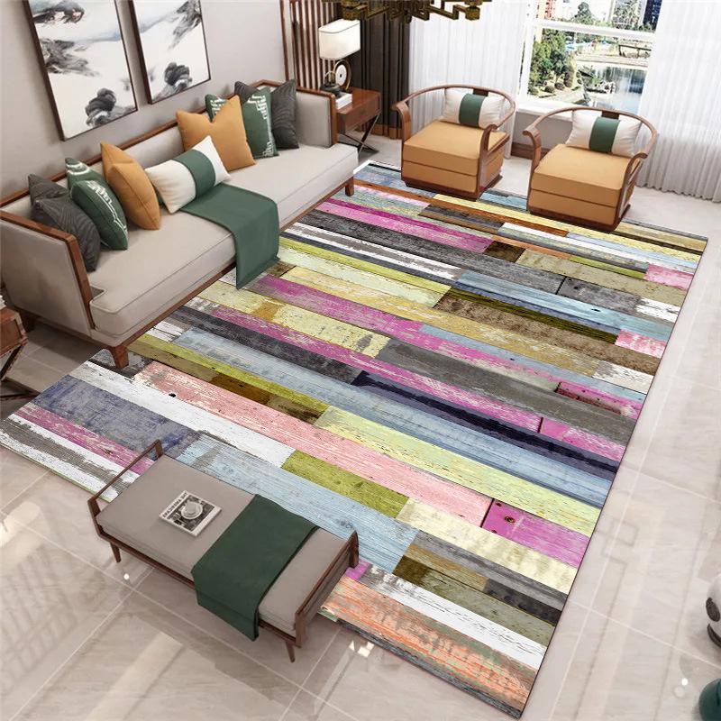 Teppich im nordischen Stil Schmutzabweisend Rutschfest Couchtisch Großflächig Wasserabsorbierend Wohnzimmerteppich Haushaltsteppich