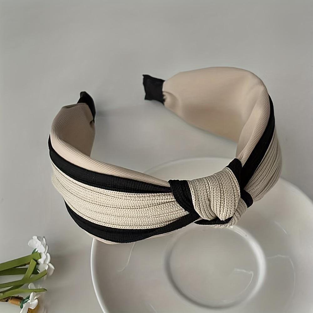 1Pcs Luxury Knotted High Crown Headband For Women, Elegant Wide Brim Open Face Hairband, Fashion Daily Hair Accessory For Ladies