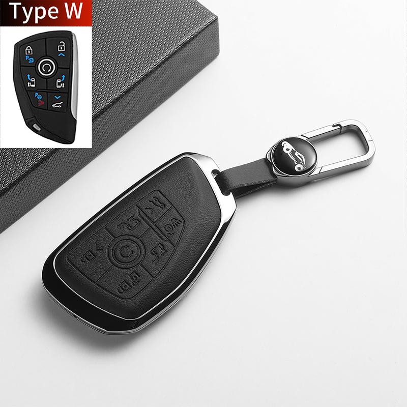 Leather Metal Car Key Case For GL8 PHEV Century Automobile Smart Remote Key Protector Shell Holder Decorative Accessories