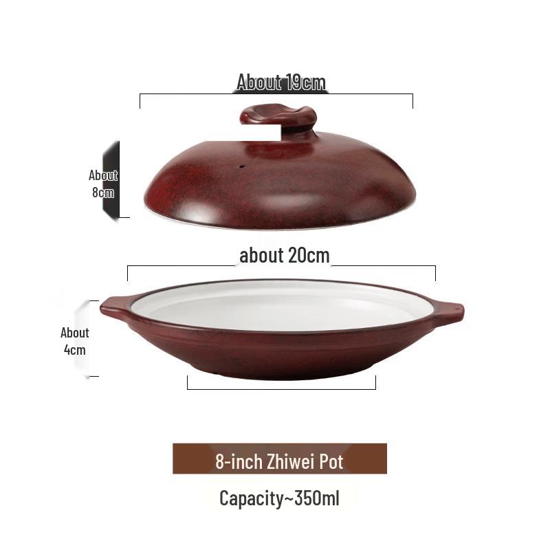 WuTuo Ceramic Shallow Stew Pot for Gas Stoves