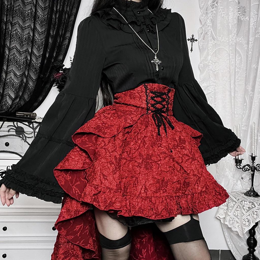Punk Rocker Skirt Cosplay Gothic Lolita Short Mori School Cultural Halloween Costume [SSUPTEMBER2] Costume, Lolita, Gal, Style, Sexy, Sleeves,