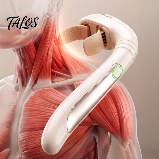 Lightweight Massager for Post Workout Recovery Neck Shoulder with Long Handle, Cordless Rechargeable Deep Kneading Shiatsu Tension Handheld
