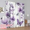2pcs,2D plane printing Creative Curtains Lavender Flight Polyester Woven (without rod) Room Decor Ldeal for Bedroom, Living