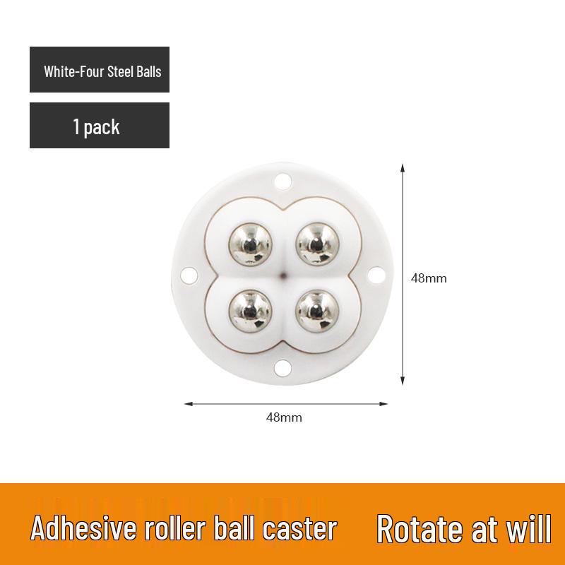 Silent Nylon Ball Bearing Casters - No-Drill Universal Steel Furniture Wheels