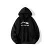 Li Ning Logo Letter Print Trendy Loose Casual Versatile Fleece Pullover Long Sleeve Hoodie Men Hoodies Black YWDV375-3