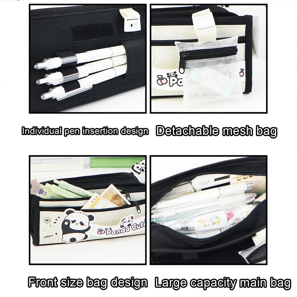 Cute Panda Pencil Case Estuches Escolares Pencil Bags Piornik School Supplies Large Capacity Trousse Pencil Pouch