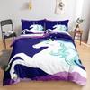 Kawaii Unicorn Colorful Luminous Unicorn Kids Bedding Set For Girls Pink Deluxe Quilt Cover Bedding Set King Queen Quilt Cover