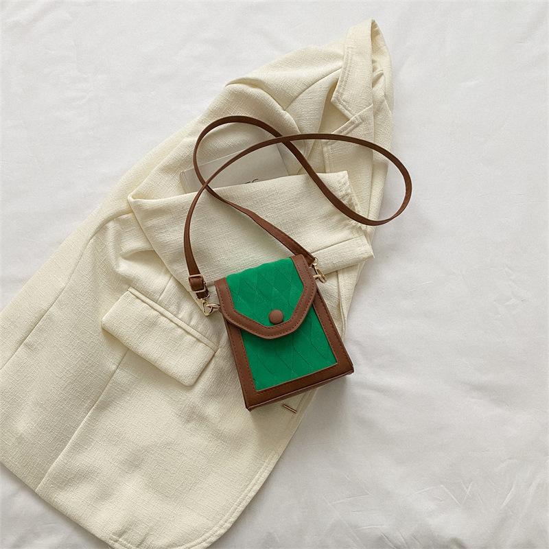 Сумка для мобильного телефона для женщин, сумка-мессенджер, женская мода на одно плечо, маленькая квадратная сумка в стиле ретро, ​​мини-сумка для телефона, мини-сумка через плечо зелёный