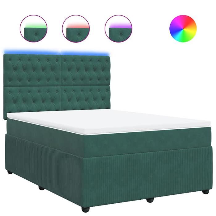 Maison Exclusive - Lattenrost und Matratze Dunkelgrün 140x190cm Samt