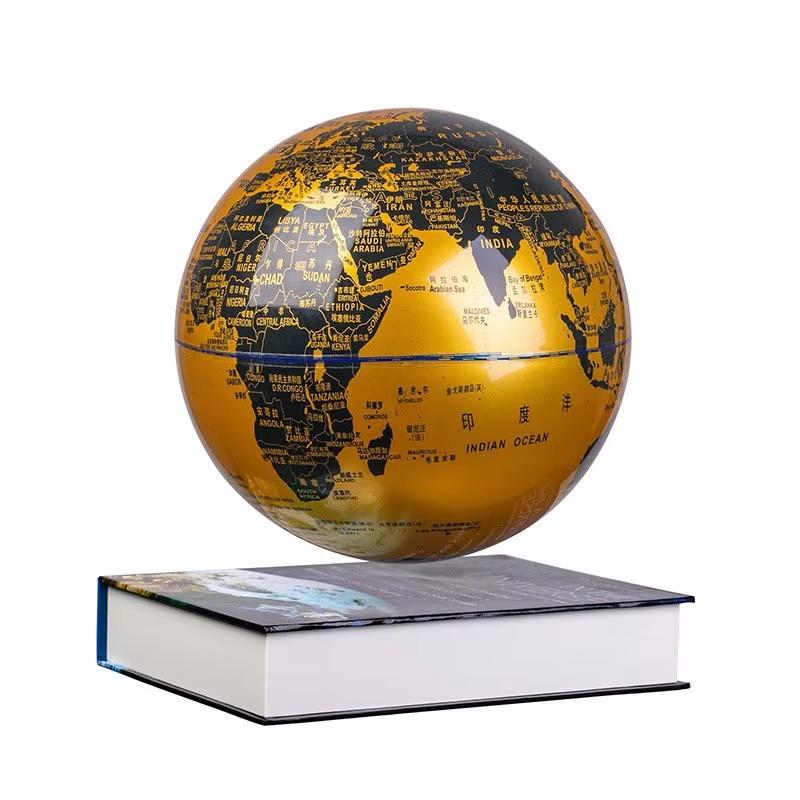 

Креативний плаваючий магнітний левітаційний глобус у формі книги, що обертається, подарунок для дітей, глобус, що левітує на 360 градусів, прикраса для дому EU Plug золотий
