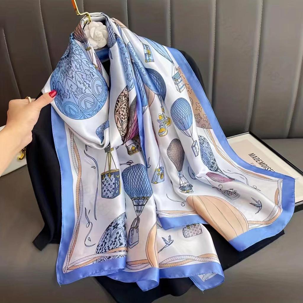 Hochwertiger Sommerseidenschal - Langer, modischer Sonnenschutzschal für Damen