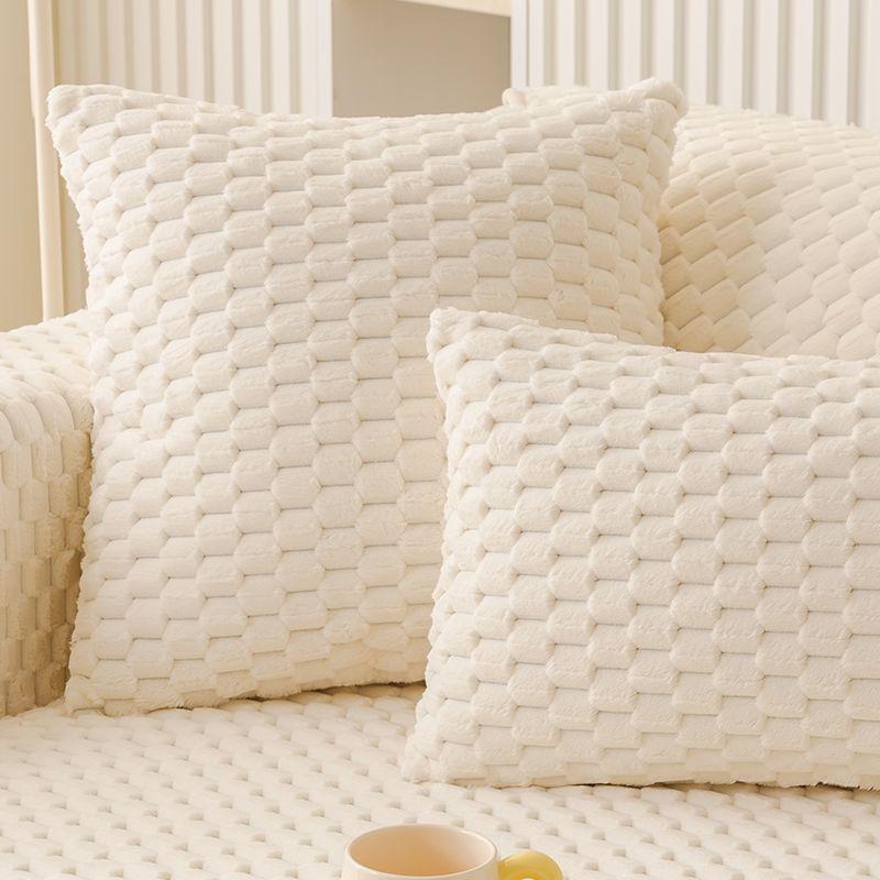 Thickened Winter Plush Sofa Cushion Warm New Modern Minimalist Cream Style Anti Slip Sofa Towel Backrest L Soft Cover Home Decoration