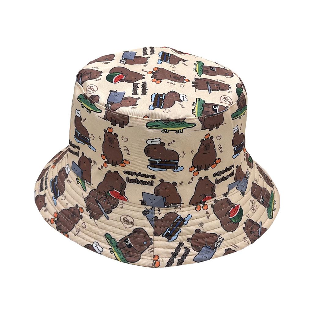 

Cute Capybara Animal Sun Protection Hat With Wide Brim And Breathable Polyester For Casual Outdoors хакі