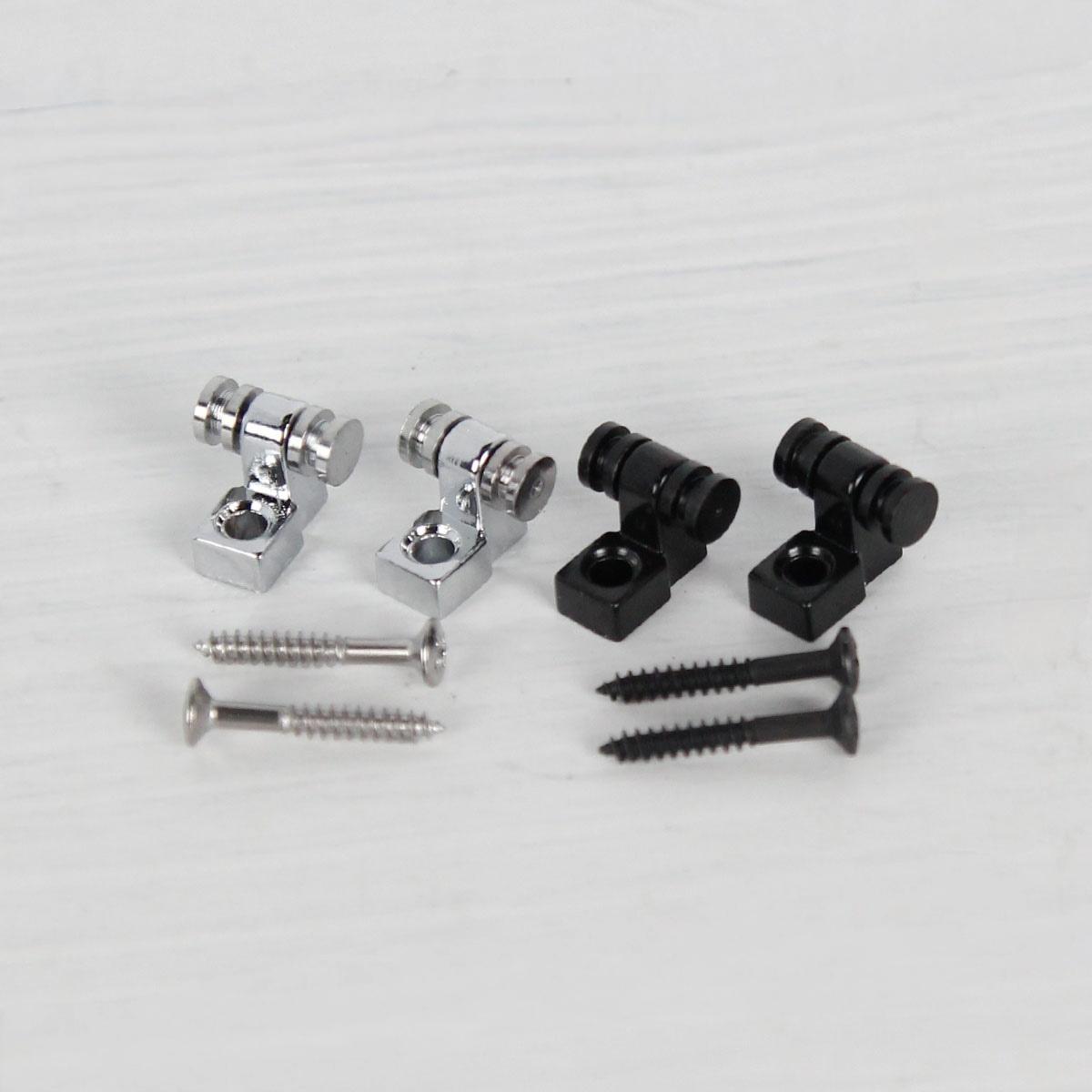 FLEOR 4PCS Metal Electric Guitar String Retainers Trees Guide Roller Black +Chrome for FD ST TL Guitar Parts
