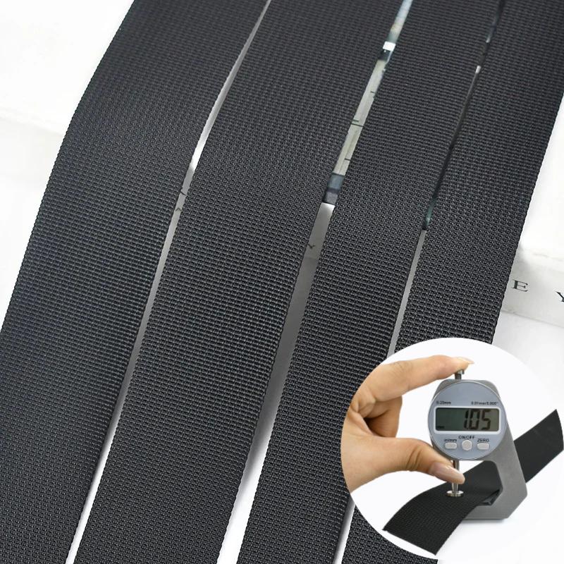 10 meter 20-50 mm Svart Nylonband Väskremmar Ryggsäcksband Säkerhetsbälte Hundsele Band DIY Sybehör