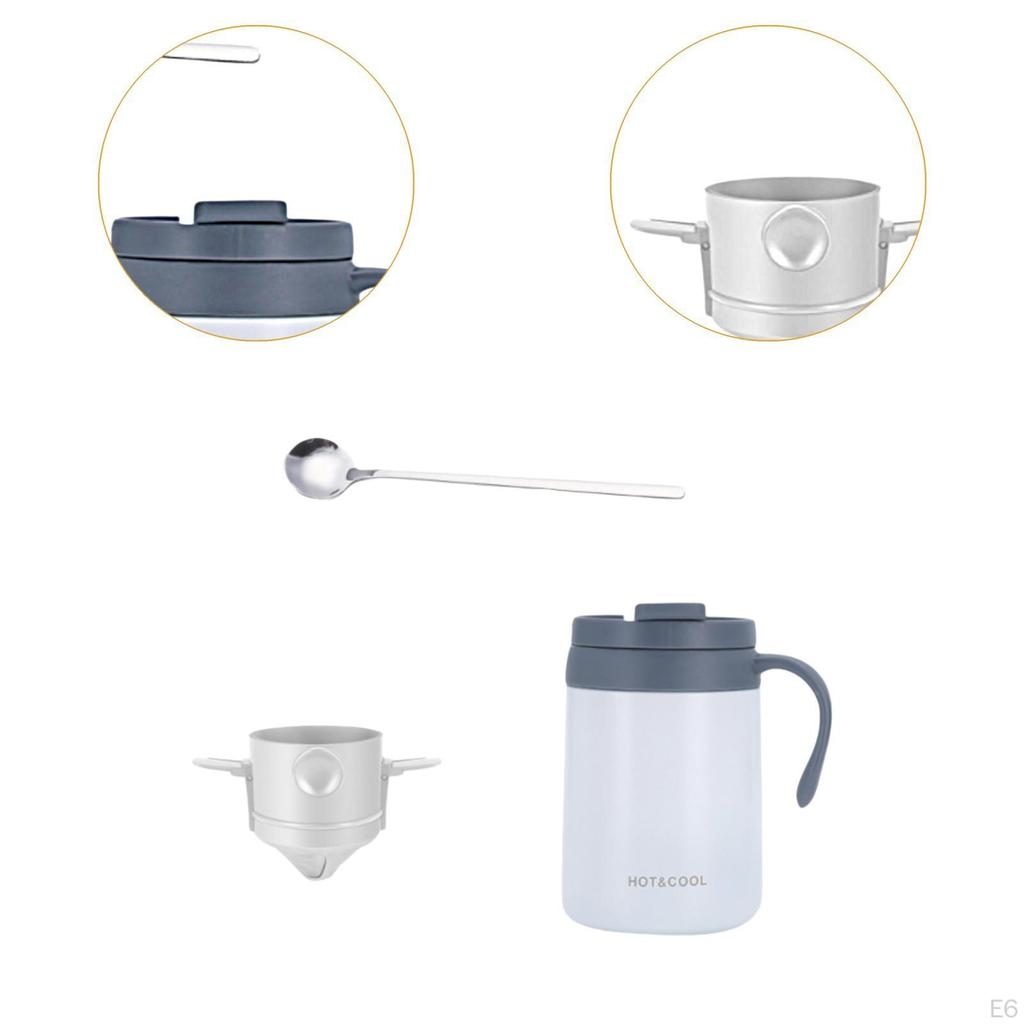 Insulated Pour over Coffee Maker Set 500ml Camp Carafe with Dripper for Hiking
