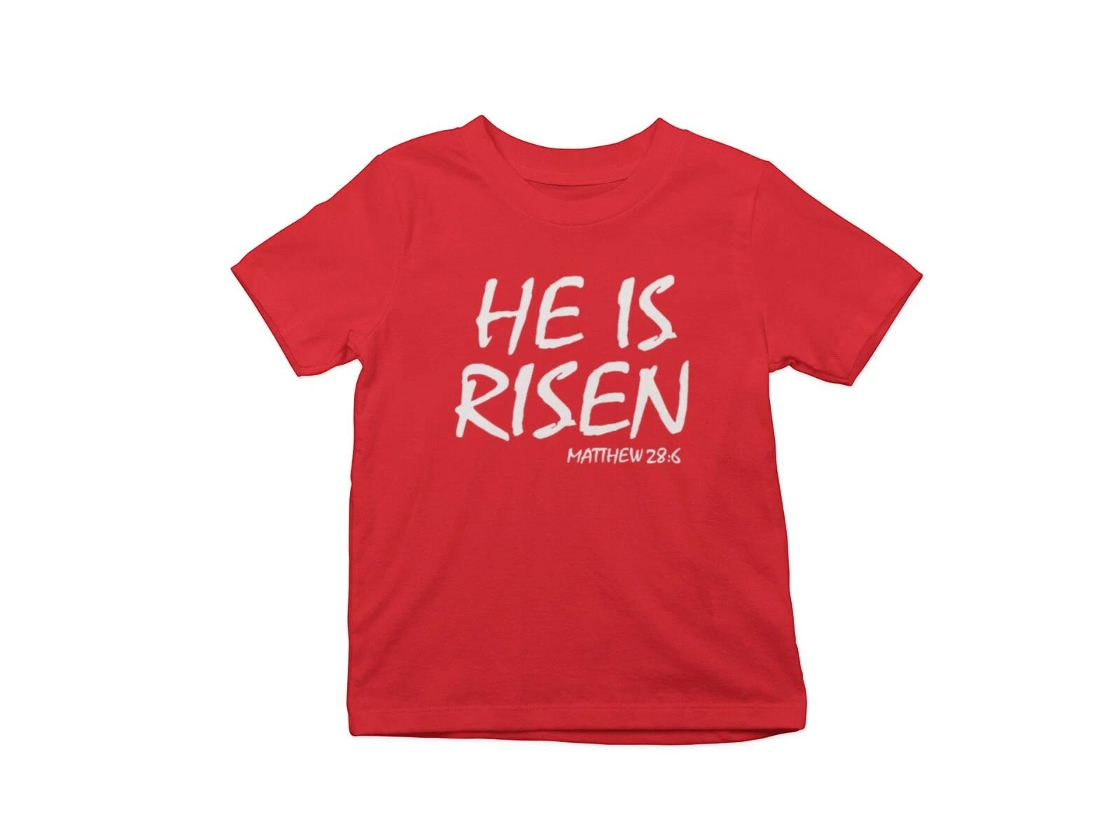 He Is Risen Easter T-Shirt Christian Faith Jesus Resurrection Religious Tee 4XL