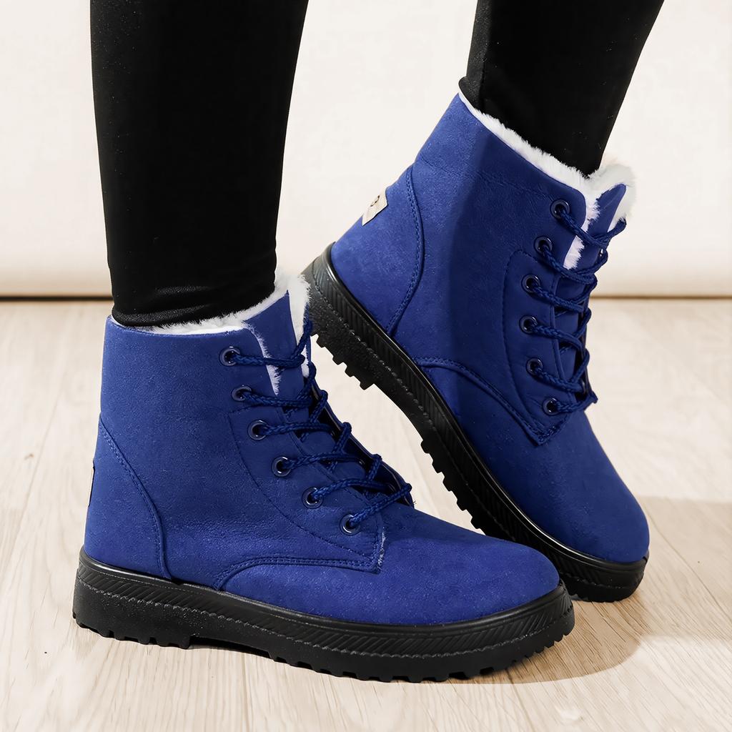 Schuhe Damen Schneestiefel Fleece Verdickte Baumwollschuhe High Top Martin Stiefel Große Größe Baumwollstiefel Weiche Sohle Damenstiefel
