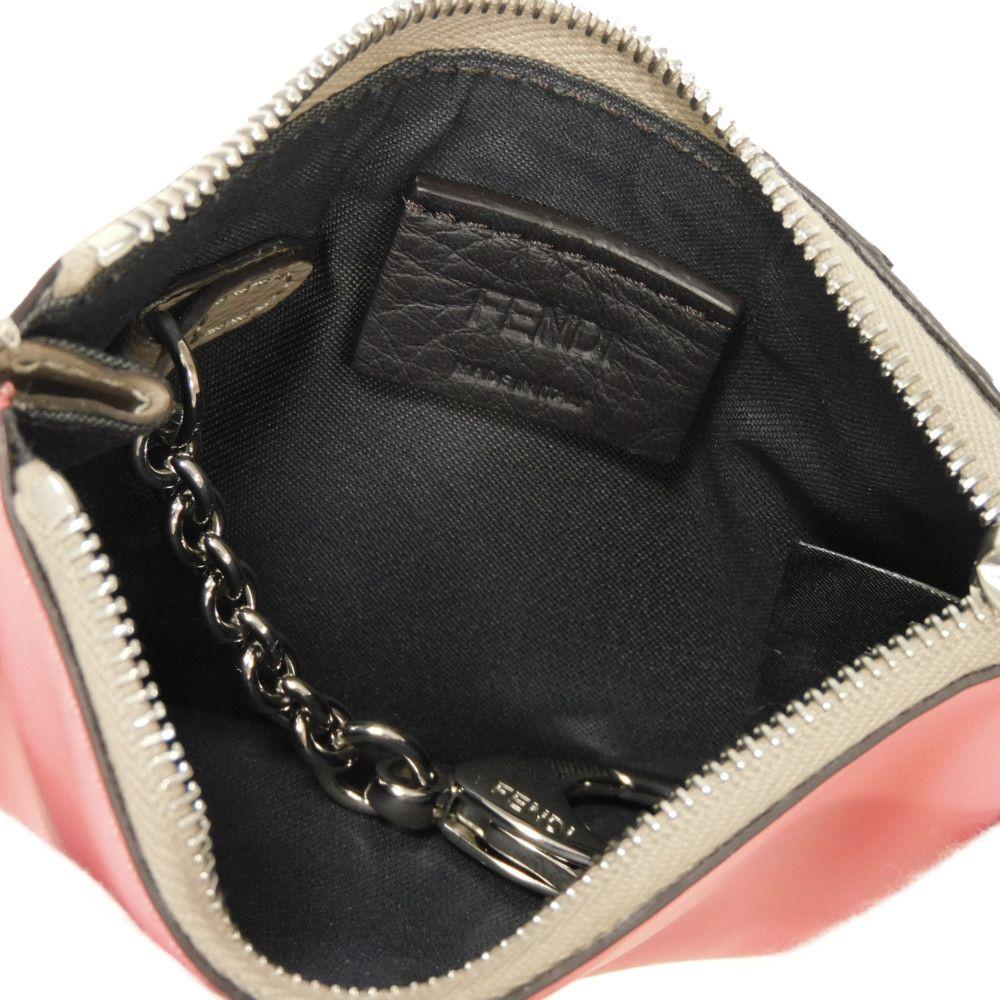 Used 11491 FF Diamond Fragment Case 8AP161 ALWA F1L2E 7943 Tortora Key Ring Card Case Logo Pink Dahlia Women's from