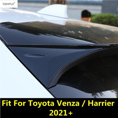 For Toyota Venza / Harrier  - 2024 ABS Chrome Carbon Fiber Black Car Rear Tail Window Sequ Panel Spoiler Decor Cover Trim