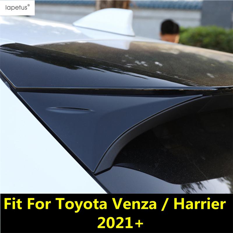 For Toyota Venza / Harrier - 2024 ABS Chrome Carbon Fiber Black Car Rear Tail Window Sequ Panel Spoiler Decor Cover Trim