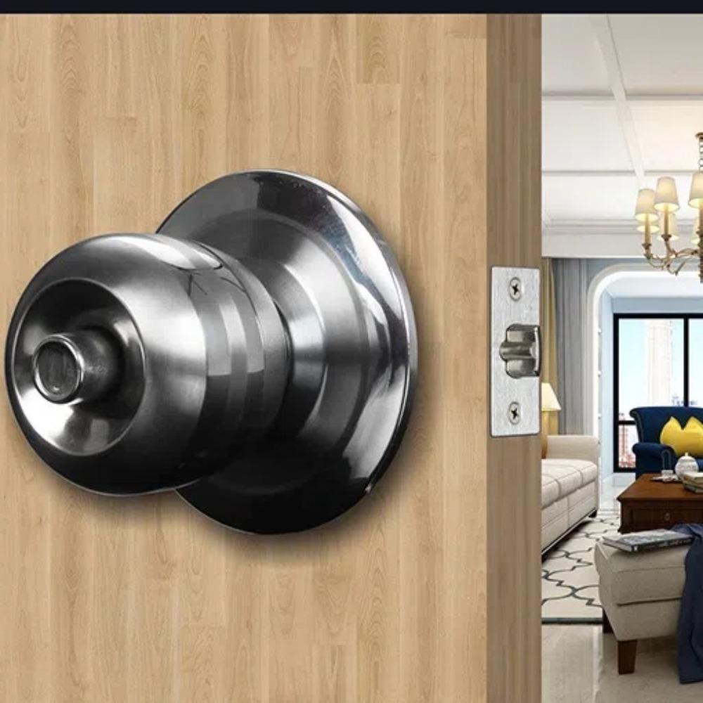 With Key Door Knob Set Round Ball Round Door Knobs Quality Bathroom Handle Lock  Living Rooms
