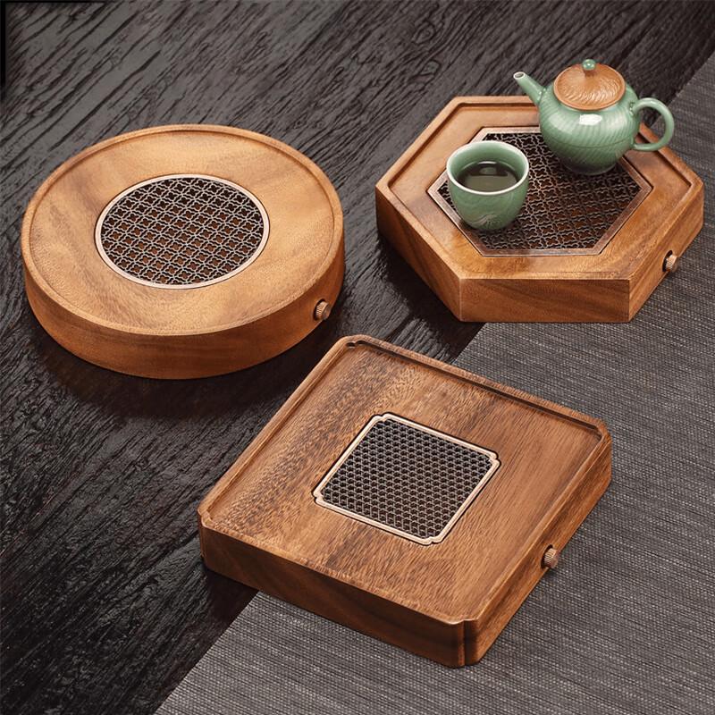 Light Luxury Retro Walnut Solid Wood Tea Tray