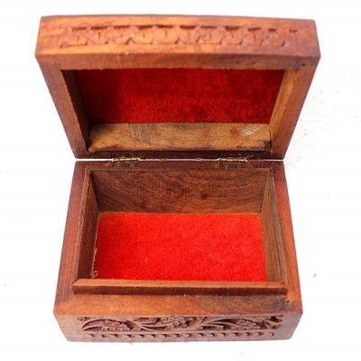 Handmade Wood Jewellery Box for Women Wood Jewel Organizer Hand Carved with Intricate Carvings Gift Items 15.24 Cm